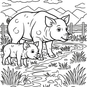 Alternative view of Pig Colouring Book for Kids: 30 Cute & Easy Piglet Coloring Pages (Digital Download)