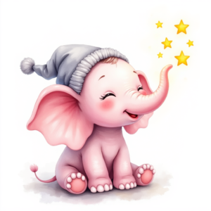 Alternative view of Pastel Baby Elephant Blowing Star Bubbles Ten Pack ClipArt Pack