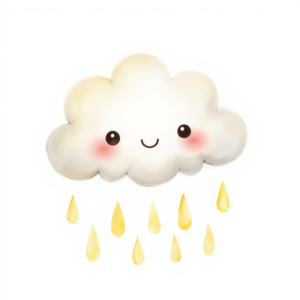 Alternative view of Minimalist Fluffy Cloud with Pastel Rainbow Rain 10 Clip Arts Pack