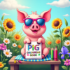 Pig Colouring Book for Kids: 30 Cute & Easy Piglet Coloring Pages (Digital Download)