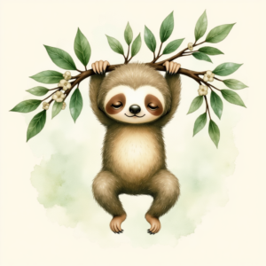 Alternative view of Ten Pack Cosy Sleepy Sloth Hanging Vine Garland Art