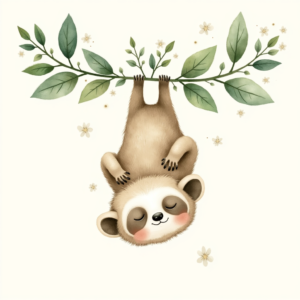 Ten Pack Cosy Sleepy Sloth Hanging Vine Garland Art