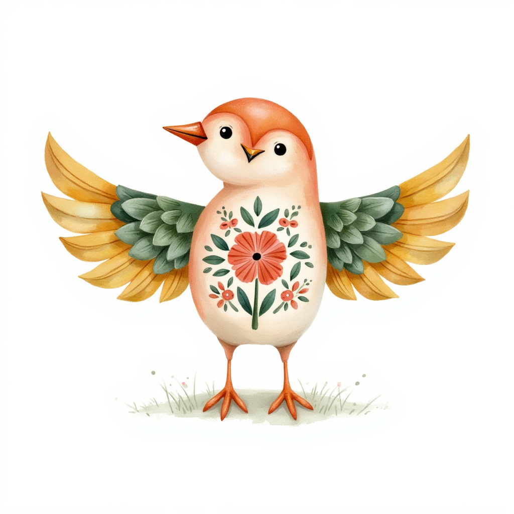 Symmetrical Folk Art Birds & Woodland Animals - 10 Clipart Packs Bundle - Image 7
