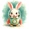 Whimsical Astronaut Bunny Rocket Ship Ten Pack Clip Art