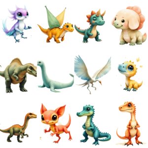50 Watercolor Dinosaur Clipart PNG – Cute Baby Dinosaur Graphics for Nursery, Baby Shower & Birthday - Image 4