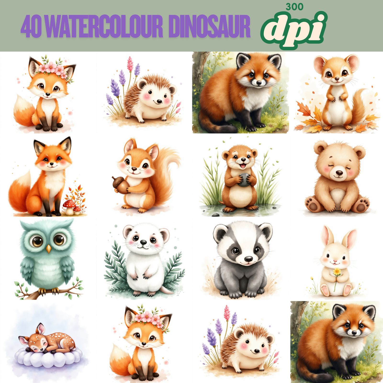 40 Animal Clipart PNG Bundle | Commercial Use Digital Download - Image 5